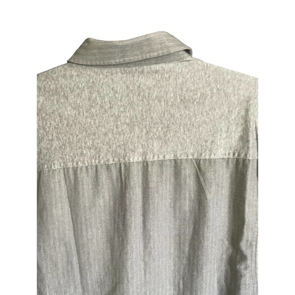 Quinn Mens Regular Fit Button-Up Shirt Short Sleeve Collared Size L Gray - Picture 4 of 9